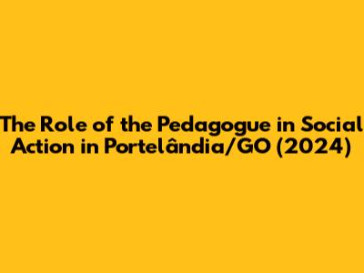 The Role of the Pedagogue in Social Action in Portelândia/GO (2024)