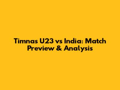 Timnas U23 vs India: Match Preview & Analysis