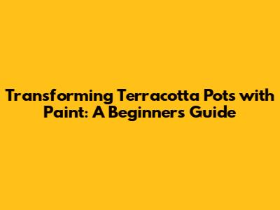 Transforming Terracotta Pots with Paint: A Beginner's Guide