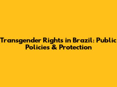Transgender Rights in Brazil: Public Policies & Protection