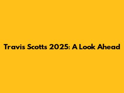 Travis Scott's 2025: A Look Ahead