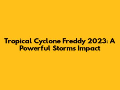 Tropical Cyclone Freddy 2023: A Powerful Storm's Impact