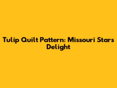 Tulip Quilt Pattern: Missouri Star's Delight