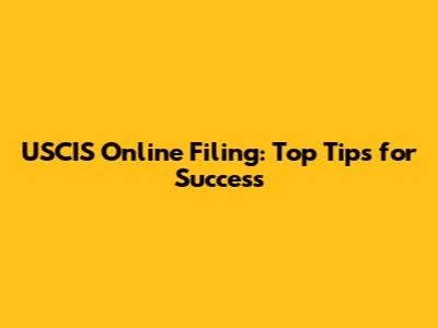 USCIS Online Filing: Top Tips for Success