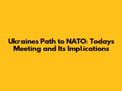 Ukraine's Path to NATO: Today's Meeting and Its Implications