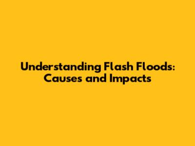 Understanding Flash Floods: Causes and Impacts