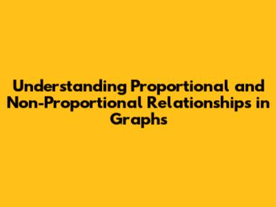 Understanding Proportional and Non-Proportional Relationships in Graphs