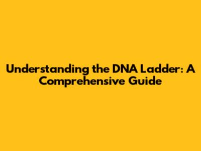 Understanding the DNA Ladder: A Comprehensive Guide