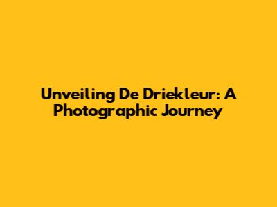 Unveiling 'De Driekleur': A Photographic Journey