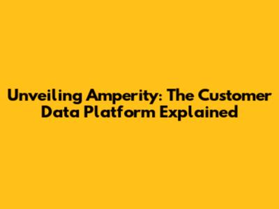 Unveiling Amperity: The Customer Data Platform Explained