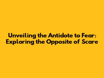 Unveiling the Antidote to Fear: Exploring the Opposite of Scare