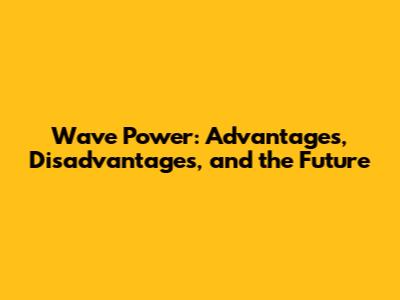 Wave Power: Advantages, Disadvantages, and the Future