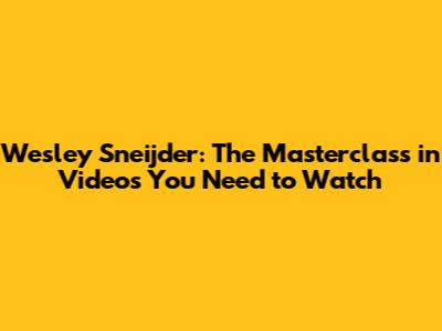 Wesley Sneijder: The Masterclass in Videos You Need to Watch