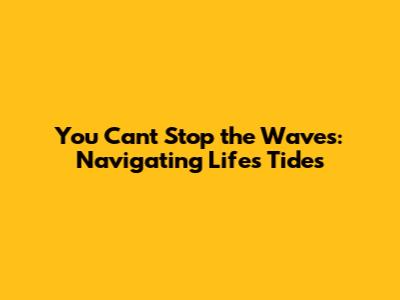 You Can't Stop the Waves: Navigating Life's Tides